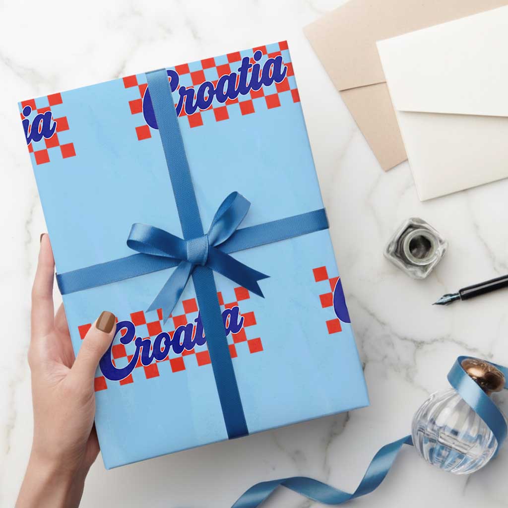 Croatia Wrapping Paper Roll Checkered Retro Hrvatska Zagreb Croatian