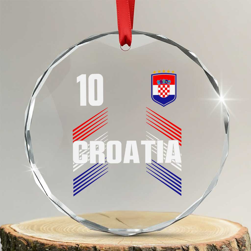 Croatia Soccer Sports Graphic Number 10 Jersey Style Crystal Glass Ornament Proud Croatian Football Fans Game Day Pride TS02 Transparent Glass 3'' Circle Print Your Wear