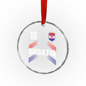 Croatia Soccer Sports Graphic Number 10 Jersey Style Crystal Glass Ornament Proud Croatian Football Fans Game Day Pride
