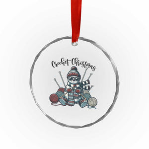 Crochet Christmas Crystal Glass Ornament Funny Snowman Crocheting Gift TS12 Print Your Wear