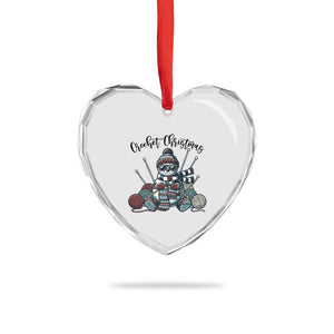 Crochet Christmas Heart Crystal Glass Ornament Funny Snowman Crocheting Gift TS12 Print Your Wear