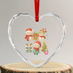 Crochet Christmas Heart Crystal Glass Ornament Funny Xmas Gift For Crocheter TS12 Transparent Glass 3'' Heart Print Your Wear