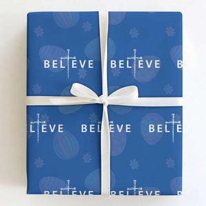 Cross Christian Religious Believe Blessed Faith Graphic Wrapping Paper Roll TS10 Royal Blue Print Your Wear