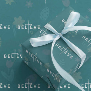 Cross Christian Religious Believe Blessed Faith Graphic Wrapping Paper Roll TS10 Teal Print Your Wear