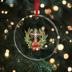 Cross Christmas Crystal Glass Ornament O Come Let Us Adove Him TS14 Print Your Wear