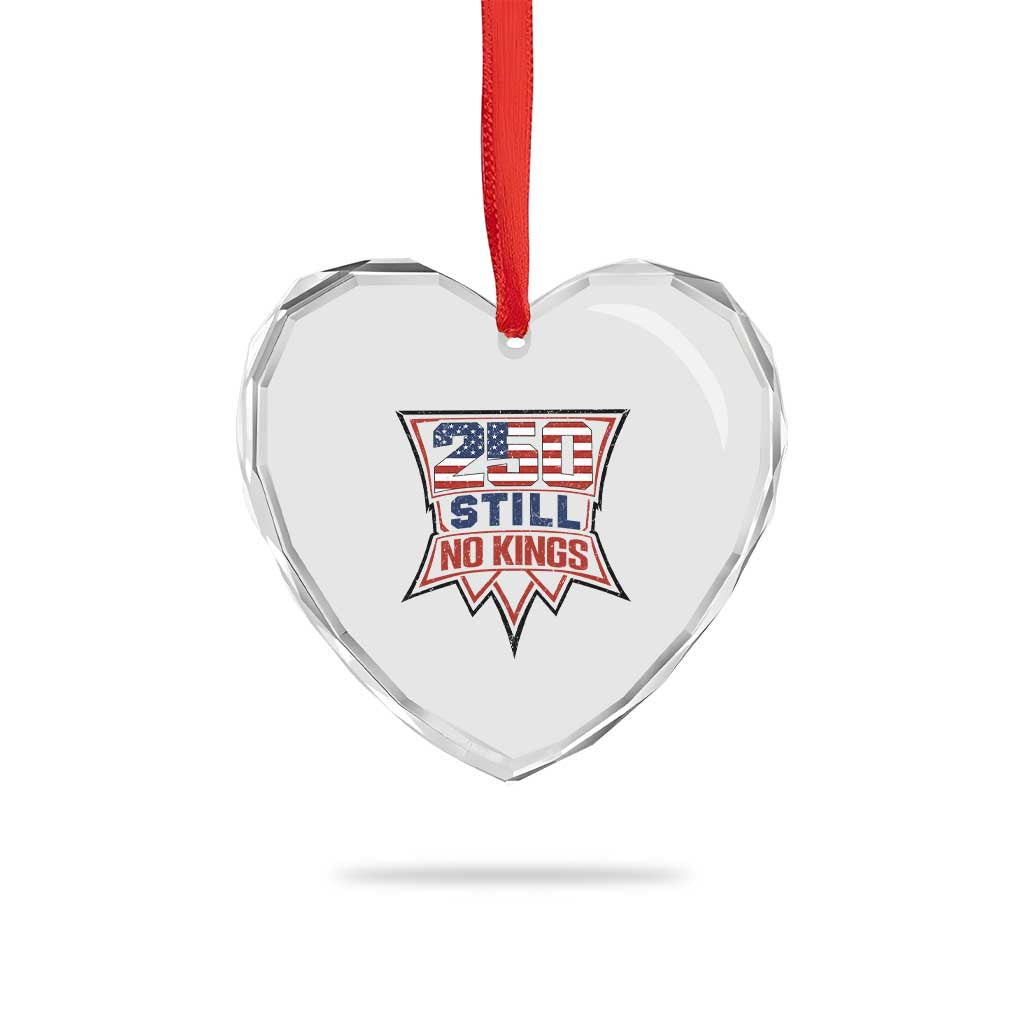 Crown Protest 250 Still No Kings Heart Crystal Glass Ornament American Independence Pride TS12 Print Your Wear