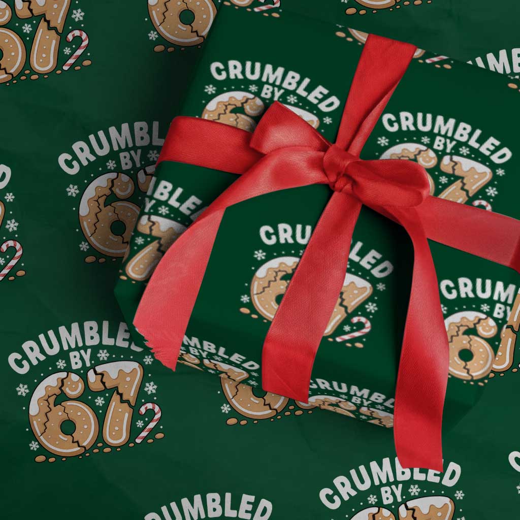 Crumbled by 67 Wrapping Paper Roll Funny Gingerbread Christmas Meme Cookie Chaos TS02 Green Print Your Wear