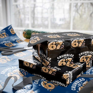 Crumbled by 67 Wrapping Paper Roll Funny Gingerbread Christmas Meme Cookie Chaos TS02 Black Print Your Wear