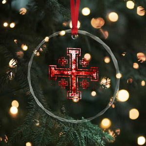 Crusader Jerusalem Cross Catholic Crystal Glass Ornament Gothic Christian Dark Faith Grunge Blood Splatter TS10 Print Your Wear