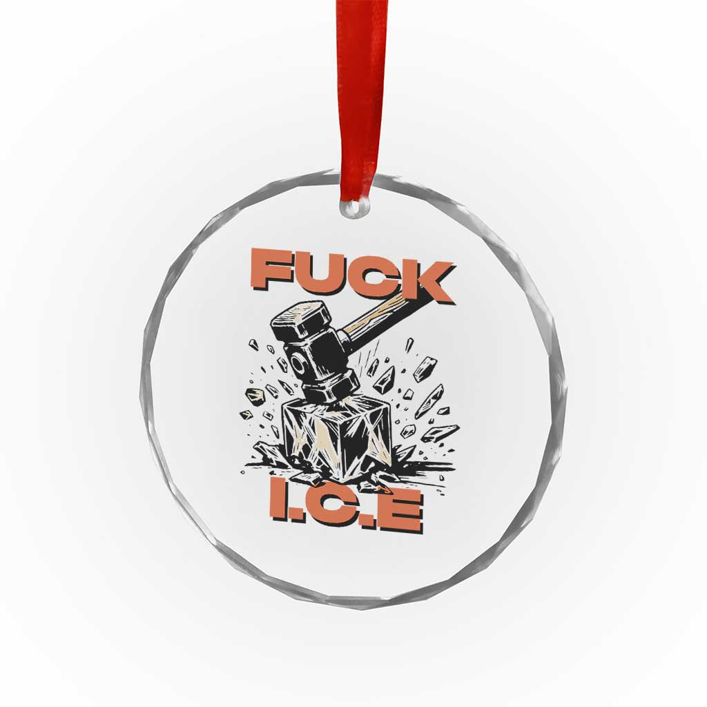 Crush Ice Protest Graphic Crystal Glass Ornament Sledgehammer Smash Against Ice Political Resistance TS02 Print Your Wear