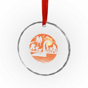Cryptid Monsters Crystal Glass Ornament Bigfoot Loch Ness Monster Mothman Aliens Weirdcore Folk Horror TS10 Print Your Wear