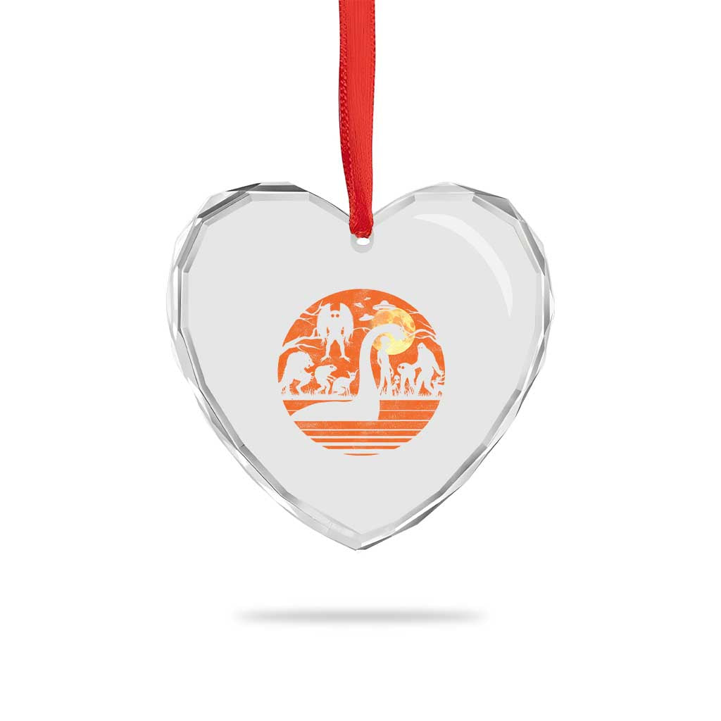 Cryptid Monsters Heart Crystal Glass Ornament Bigfoot Loch Ness Monster Mothman Aliens Weirdcore Folk Horror TS10 Print Your Wear