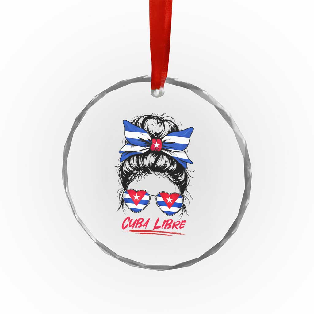 Cuba Libre Crystal Glass Ornament Messy Bun Cuban Woman Sunglasses TS12 Print Your Wear