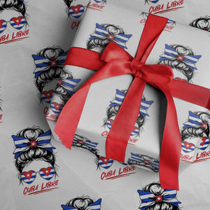 Cuba Libre Wrapping Paper Roll Messy Bun Cuban Woman Sunglasses TS12 White Print Your Wear