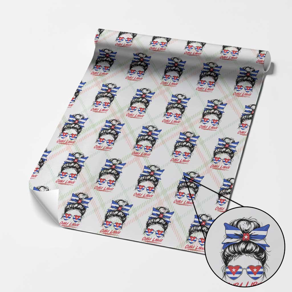 Cuba Libre Wrapping Paper Roll Messy Bun Cuban Woman Sunglasses TS12 Christmas Plaid Print Your Wear