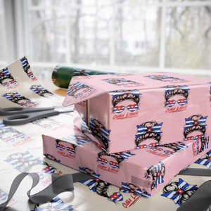 Cuba Libre Wrapping Paper Roll Messy Bun Cuban Woman Sunglasses TS12 Light Pink Print Your Wear