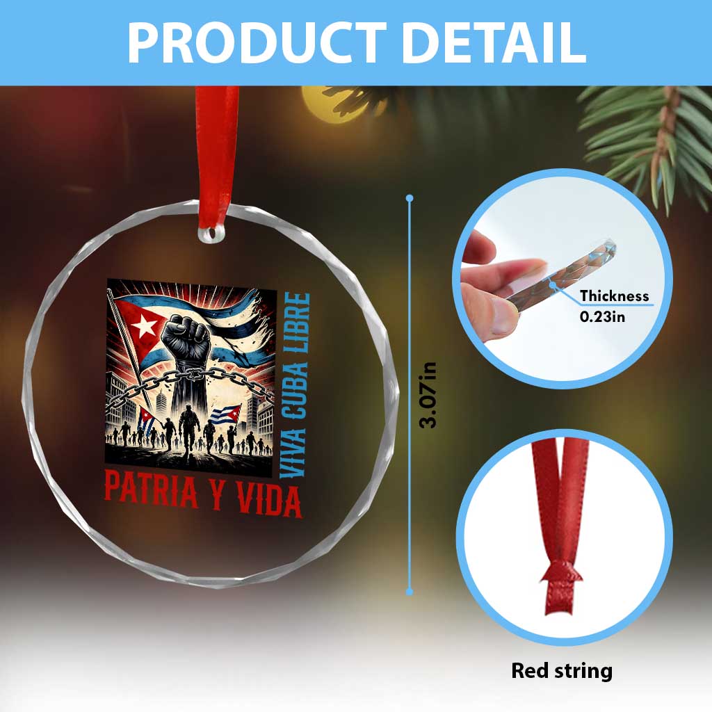 Cuban American Pride Crystal Glass Ornament Viva Cuba Libre Supporter TS12 Print Your Wear