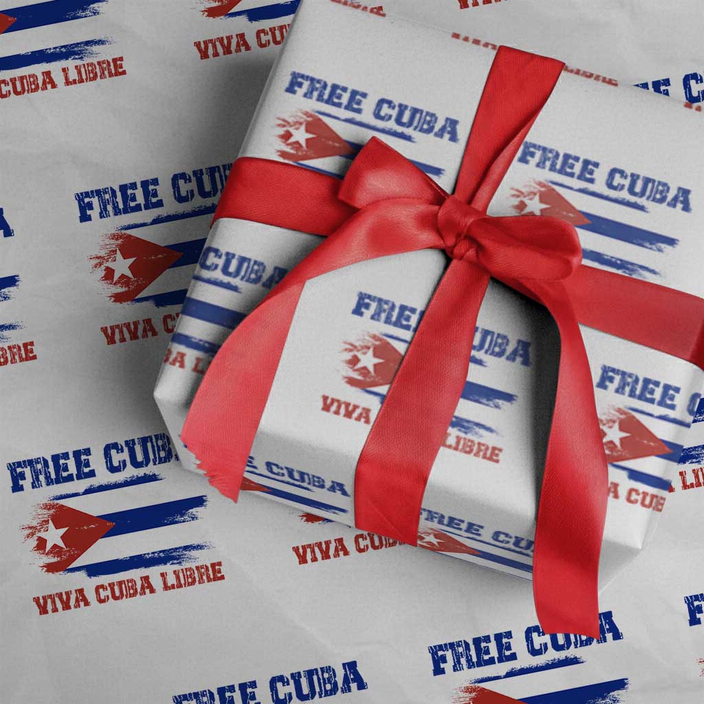 Cuban American Pride Wrapping Paper Roll Freedom For Cuba TS12 White Print Your Wear