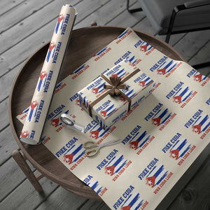 Cuban American Pride Wrapping Paper Roll Freedom For Cuba TS12 Beige Print Your Wear
