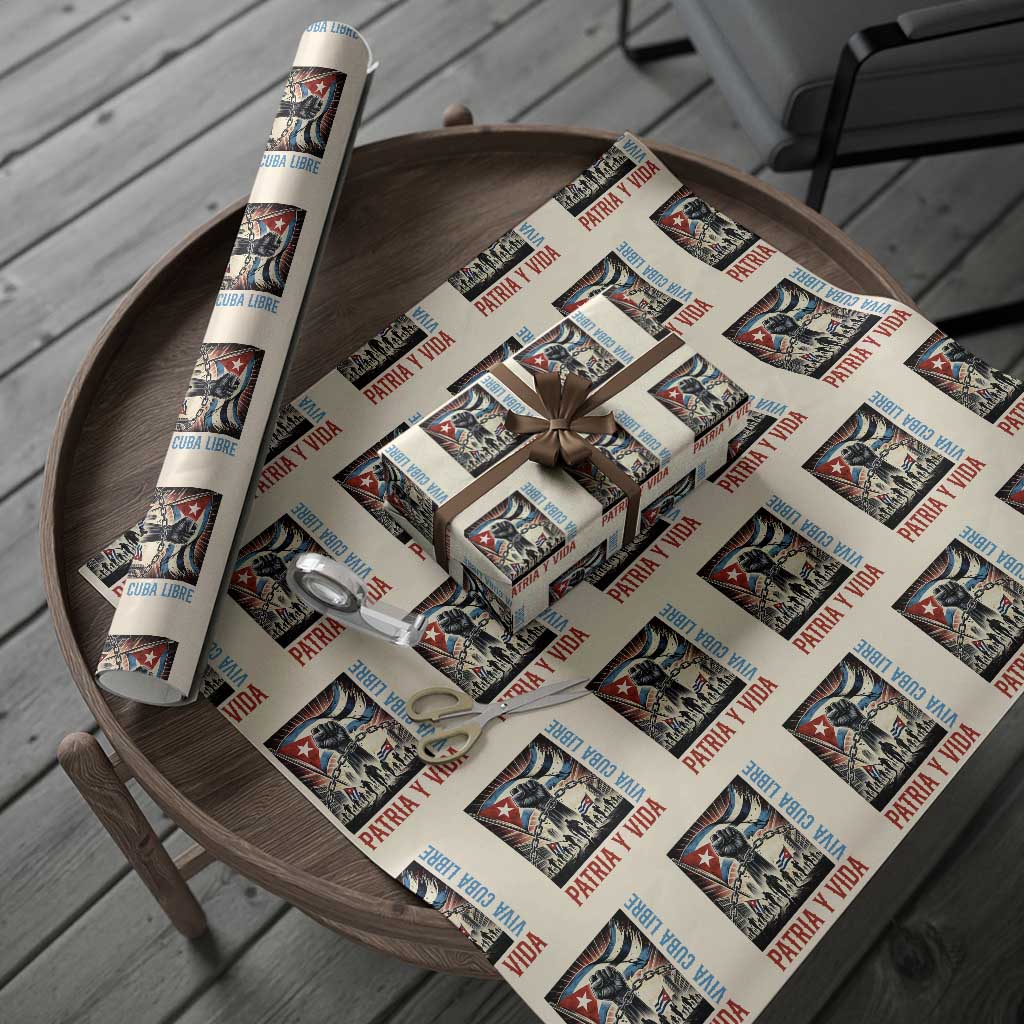 Cuban American Pride Wrapping Paper Roll Viva Cuba Libre Supporter TS12 Beige Print Your Wear