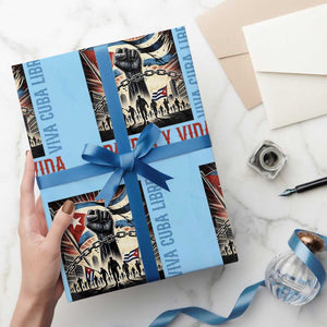 Cuban American Pride Wrapping Paper Roll Viva Cuba Libre Supporter TS12 Light Blue Print Your Wear