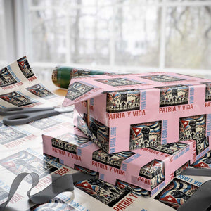 Cuban American Pride Wrapping Paper Roll Viva Cuba Libre Supporter TS12 Light Pink Print Your Wear