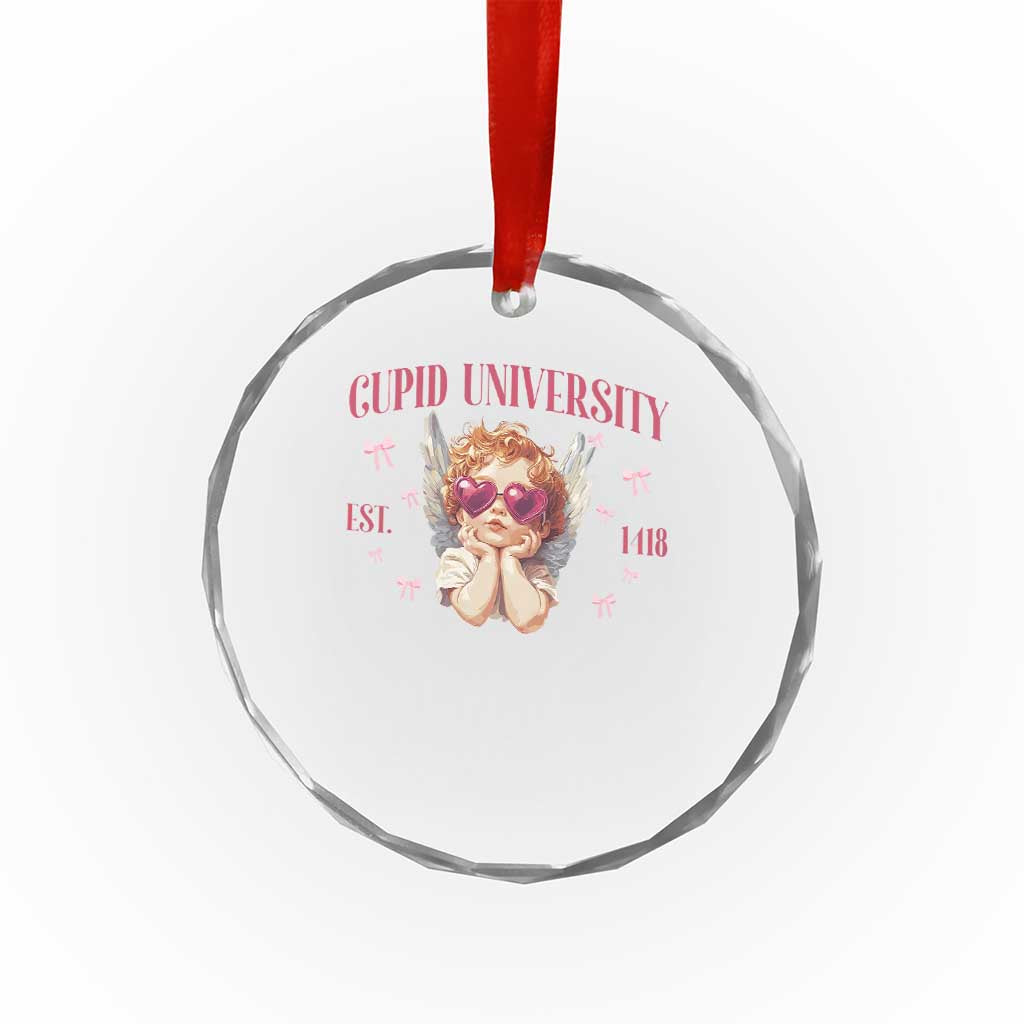 Cupid University Crystal Glass Ornament Cute Valentines Day Funny College TS10 Print Your Wear