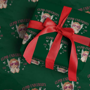Cupid University Wrapping Paper Roll Cute Valentines Day Funny College TS10 Green Print Your Wear