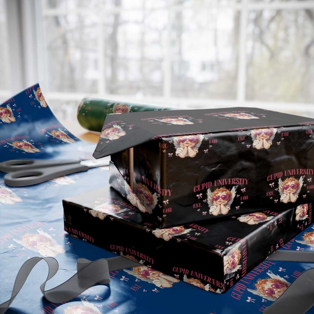 Cupid University Wrapping Paper Roll Cute Valentines Day Funny College TS10 Black Print Your Wear