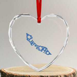 Curacao Flag Map Pride Heart Crystal Glass Ornament Proud Curacaoan Heritage Gift