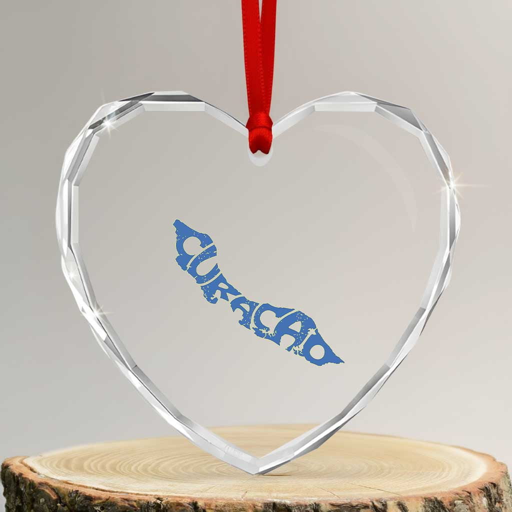 Curacao Flag Map Pride Heart Crystal Glass Ornament Proud Curacaoan Heritage Gift TS12 Transparent Glass 3'' Heart Print Your Wear