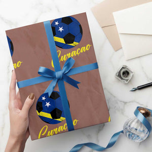 Curaçao Soccer Fans Distressed Flag Wrapping Paper Roll Football Heritage Pride Support