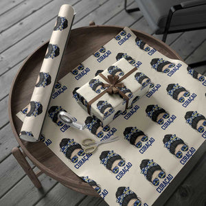 Curacao Soccer Messy Bun Girl Wrapping Paper Roll Proud Curacaoan Heritage Gift