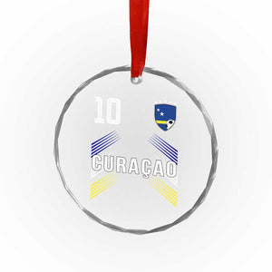 Curacao Soccer Sports Graphic Number 10 Jersey Style Crystal Glass Ornament Proud Curaçaoans Football Fans Game Day Pride