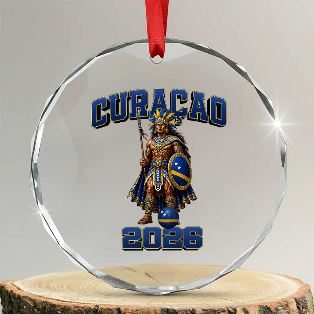 Curacao Warrior Football Fan Crystal Glass Ornament Proud Island Game Day Gift TS12 Transparent Glass 3'' Circle Print Your Wear