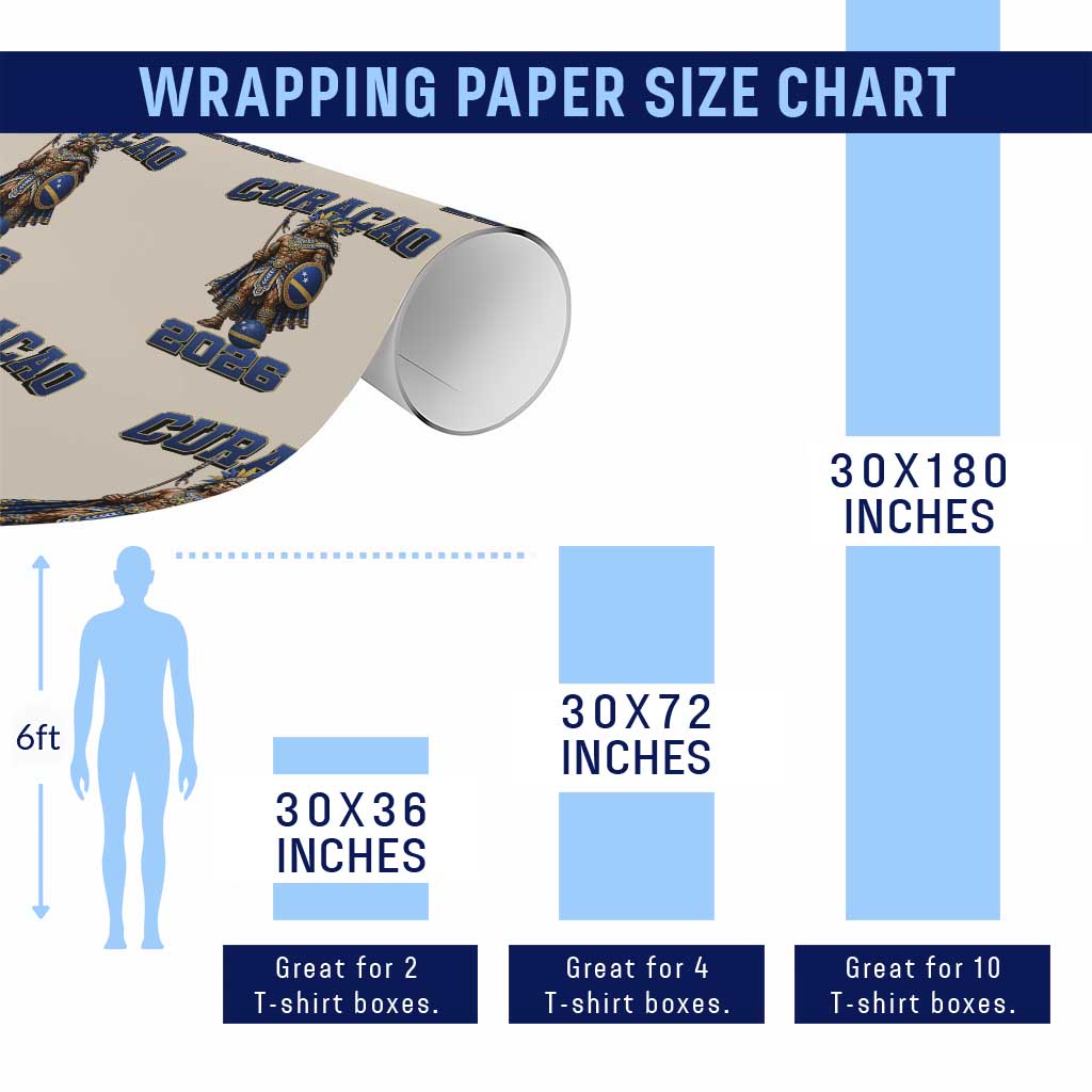 Curacao Warrior Football Fan Wrapping Paper Roll Proud Island Game Day Gift