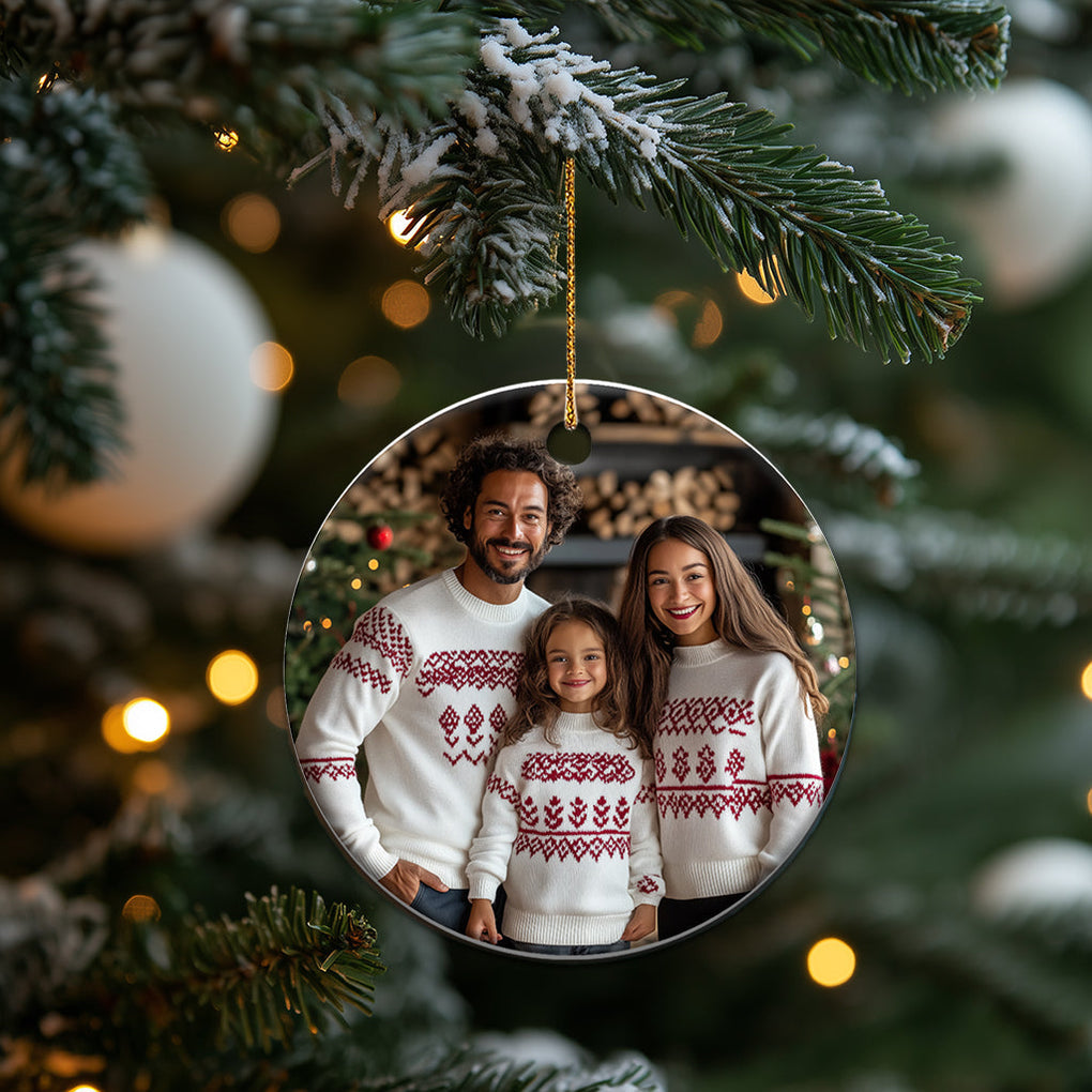 Personalized Photo Christmas Ornament Custom Ceramic Holiday Keepsake CTM02 Custom - Printyourwear