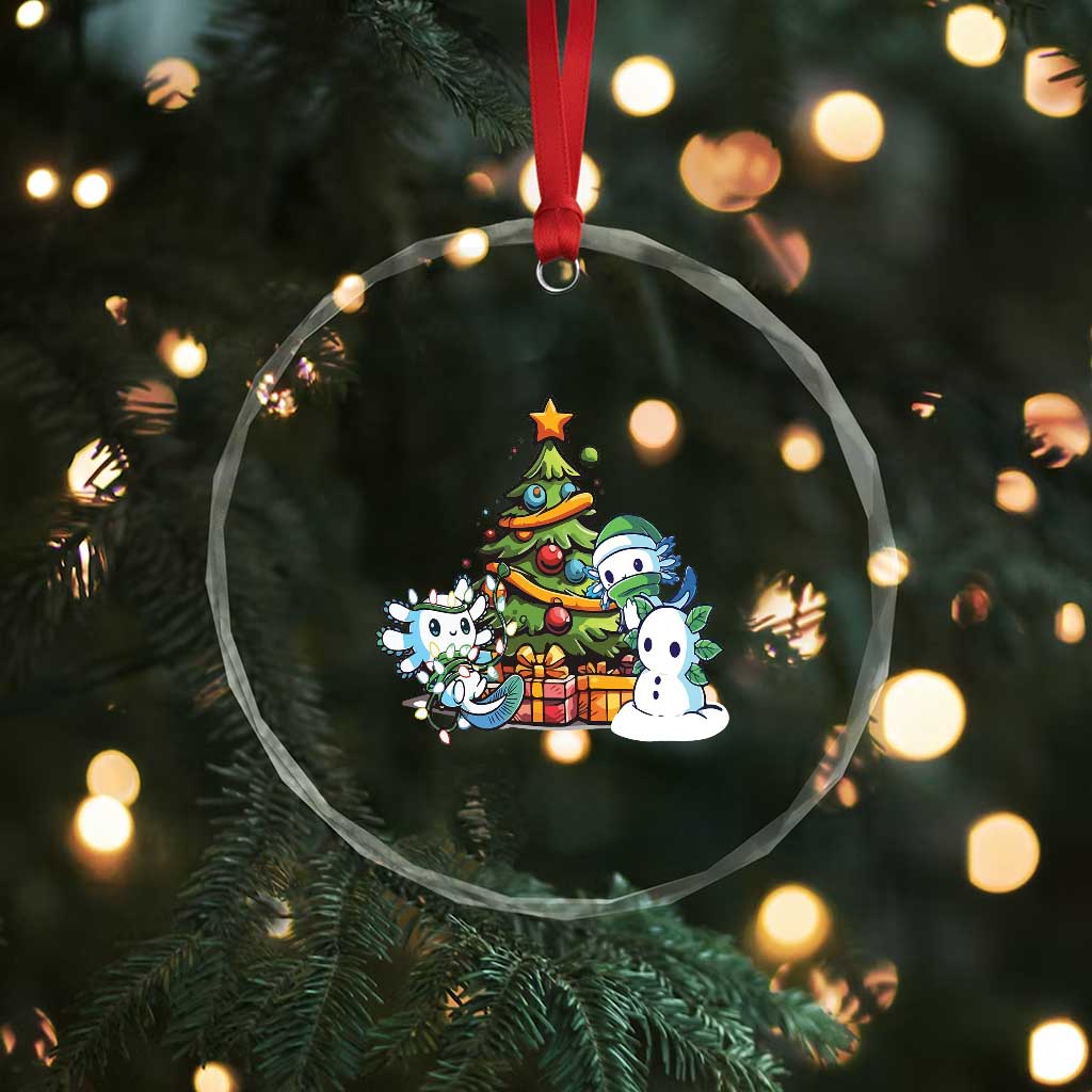 Cute Axolotl Xmas Tree Crystal Glass Ornament TS09 Print Your Wear