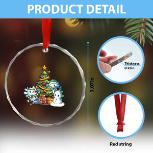 Cute Axolotl Xmas Tree Crystal Glass Ornament TS09 Print Your Wear