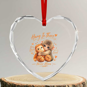 Cute Baby Monkey Punch Heart Crystal Glass Ornament Adorable Emotional Graphic Little Punch TS10 Transparent Glass 3'' Heart Print Your Wear