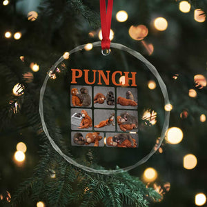 Cute Baby Monkey Punch with Plush Toy Graphic Crystal Glass Ornament TS02 Print Your Wear