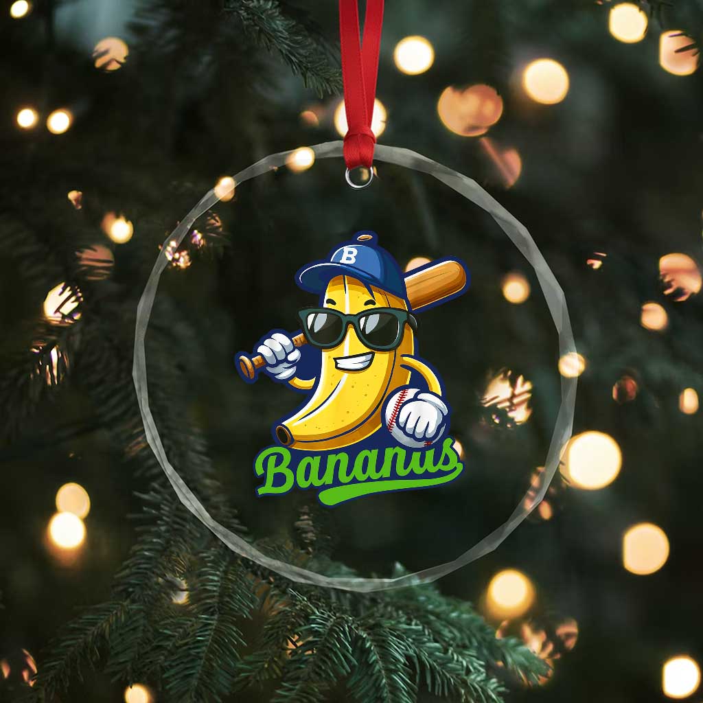 Cute Banana Graphics Crystal Glass Ornament Funny Sports Baseball Lover TS02 Print Your Wear