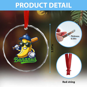 Cute Banana Graphics Crystal Glass Ornament Funny Sports Baseball Lover TS02 Print Your Wear