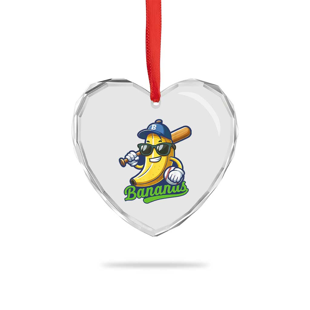 Cute Banana Graphics Heart Crystal Glass Ornament Funny Sports Baseball Lover TS02 Print Your Wear