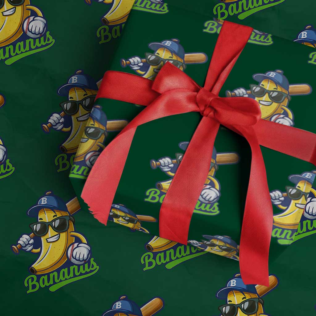 Cute Banana Graphics Wrapping Paper Roll Funny Sports Baseball Lover TS02 Green Print Your Wear