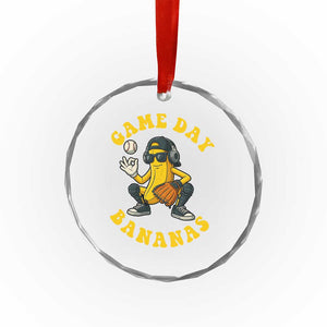 Cute Bananas Graphic Crystal Glass Ornament Game Day Cool Catcher Baseball Lover - Print Your Wear
