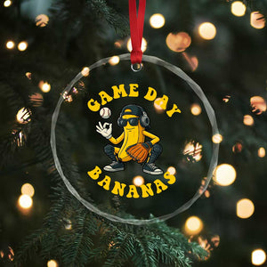 Cute Bananas Graphic Crystal Glass Ornament Game Day Cool Catcher Baseball Lover - Print Your Wear