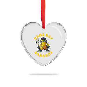 Cute Bananas Graphic Heart Crystal Glass Ornament Game Day Cool Catcher Baseball Lover TS02 Print Your Wear