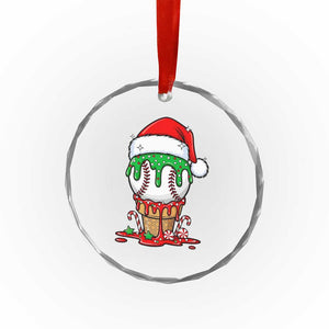 Cute Baseball Christmas Icecream Dripping Crystal Glass Ornament Holiday Ice Cream Cone with Santa Hat TS02 Print Your Wear