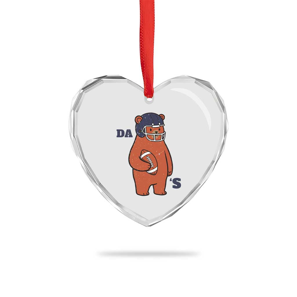 Cute Bear Holding Rugby Sport Fans Graphic Heart Crystal Glass Ornament TS02 Print Your Wear